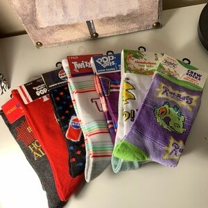 Novelty Gift Set Men’s Crew Socks 7 Pairs NWT